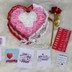 Heart With PE Rose & Chocolates / Customize Chocolate Heart