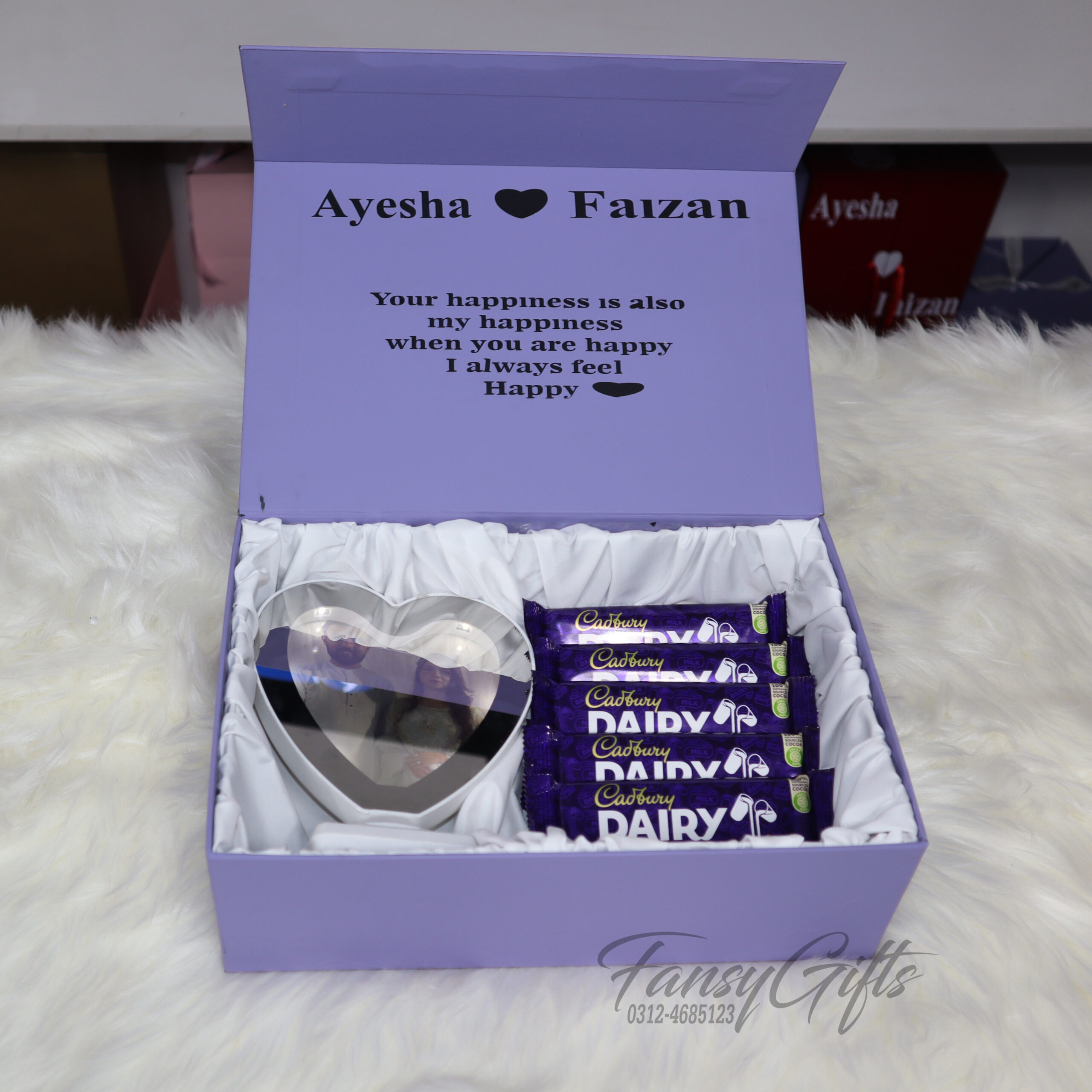 Customize Picture Led Frame With Luxury Box and Chocolates