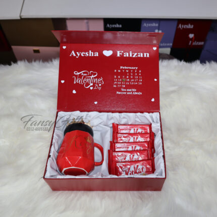 Luxury Box with High Quality Mug and Chocolates ( Valentine )