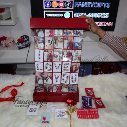 I Love You Surprise Box / Gift Box with Pictures, Chocolates & Meal Flower