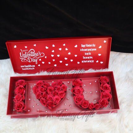 Luxury I Love You box with Fresh Flowers